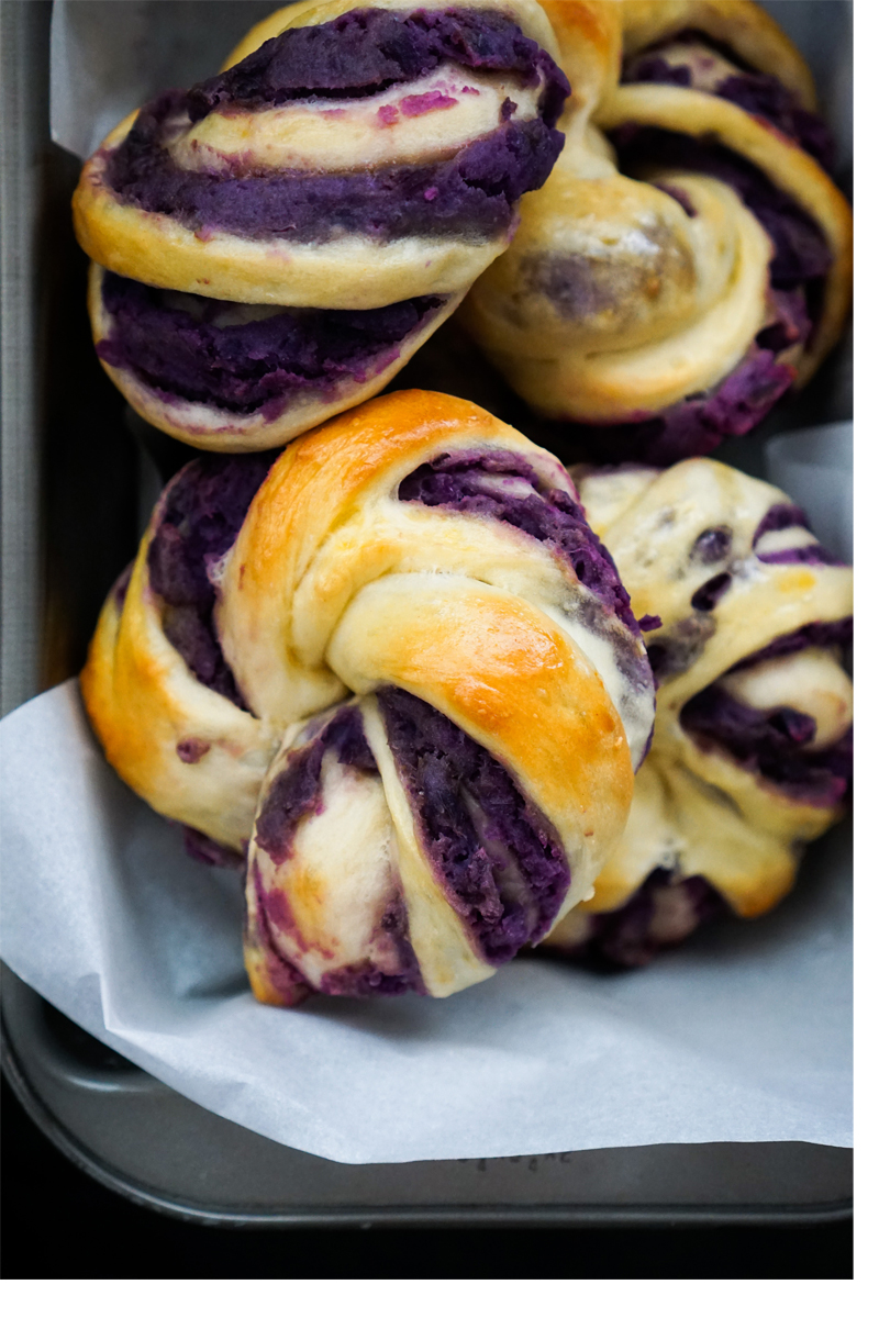 purple sweet potato rolls
