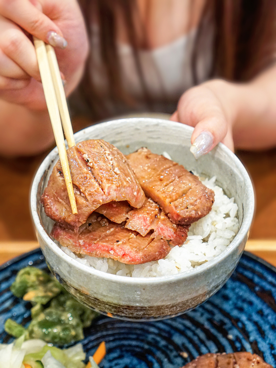 gyusen chargrilled japanese beef tongue restaurant on robson atsugiri gyutan set