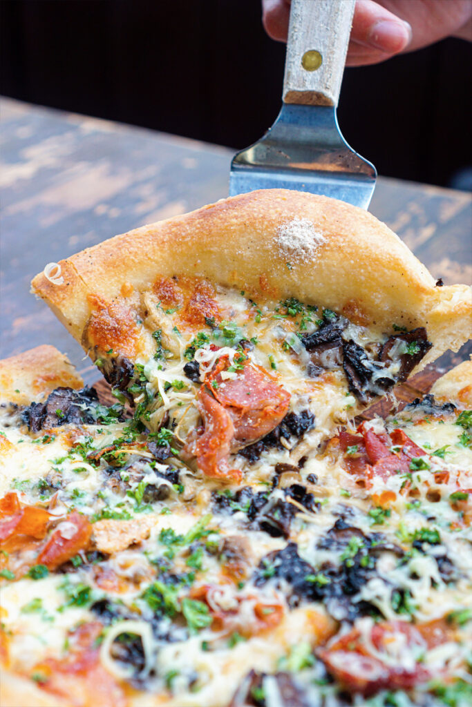 The Parlour Restaurant in Yaletown 50% off bottles of wine best pizza in yaletown I'm a fungi mushroom pizza