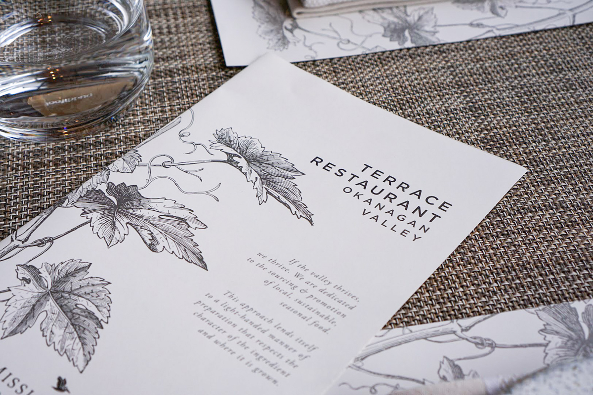 Best Romantic Winery Restaurant in Kelowna: Terrace Restaurant at Mission Hill Family Estate Winery 2 course prix fixe lunch