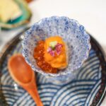 $115 sushi omakase at Testu Sushi Bar Japanese bafun uni with ikura