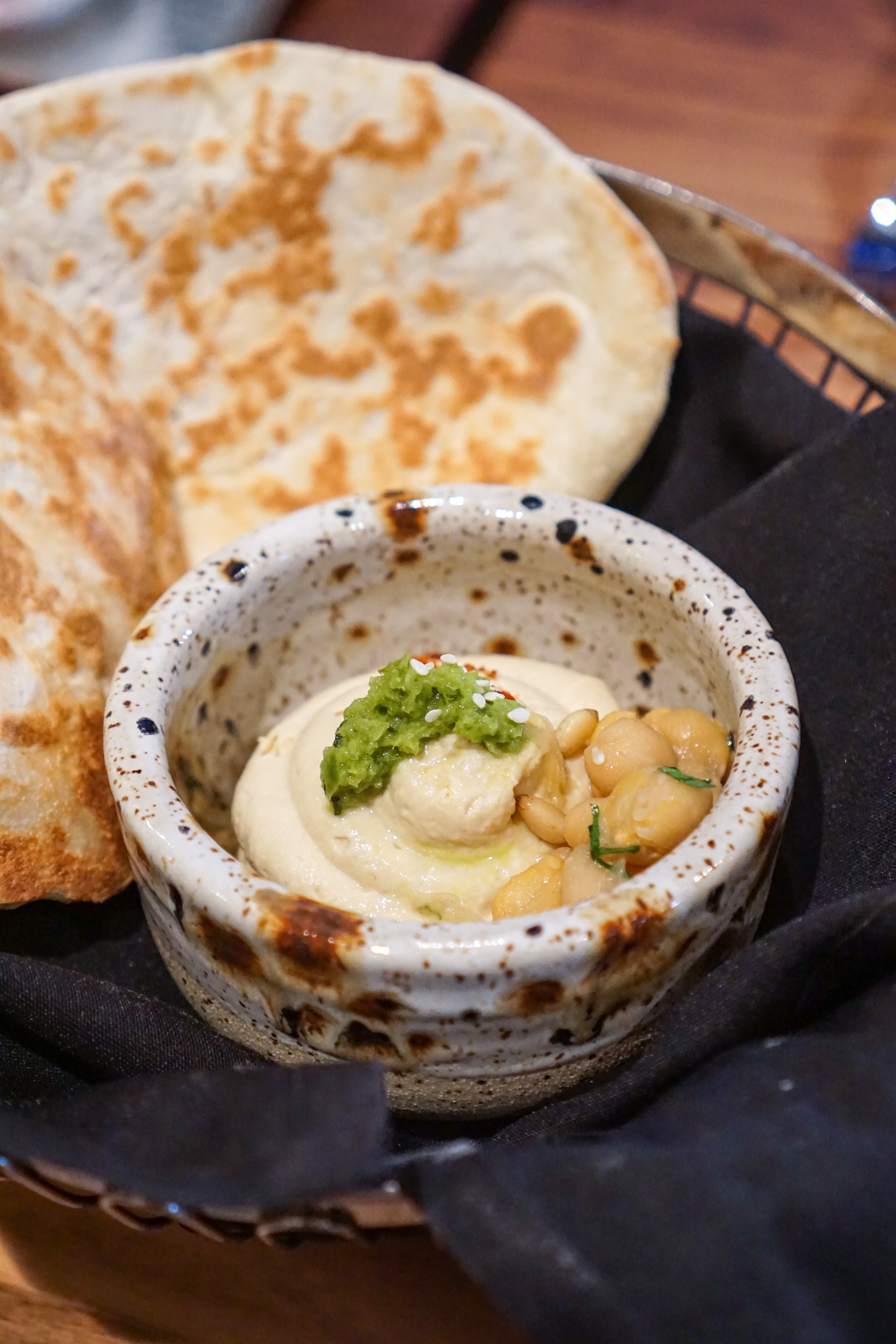 yasma tasting menu syrian-lebanese food in downtown vancouver coal harbour hummus with fresh housemade bread