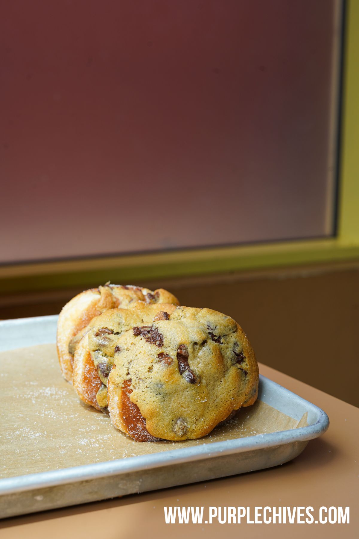 mello donukie new donut cookie treat in vancouver must try donuts in vancouver vancouver donuts chocolate chip cookie donut with chocolate chip cookie filling and topping