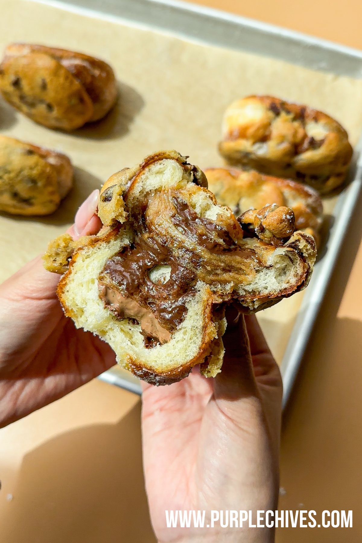 mello donukie new donut cookie treat in vancouver must try donuts in vancouver vancouver donuts chocolate chip cookie donut with chocolate chip cookie filling and topping