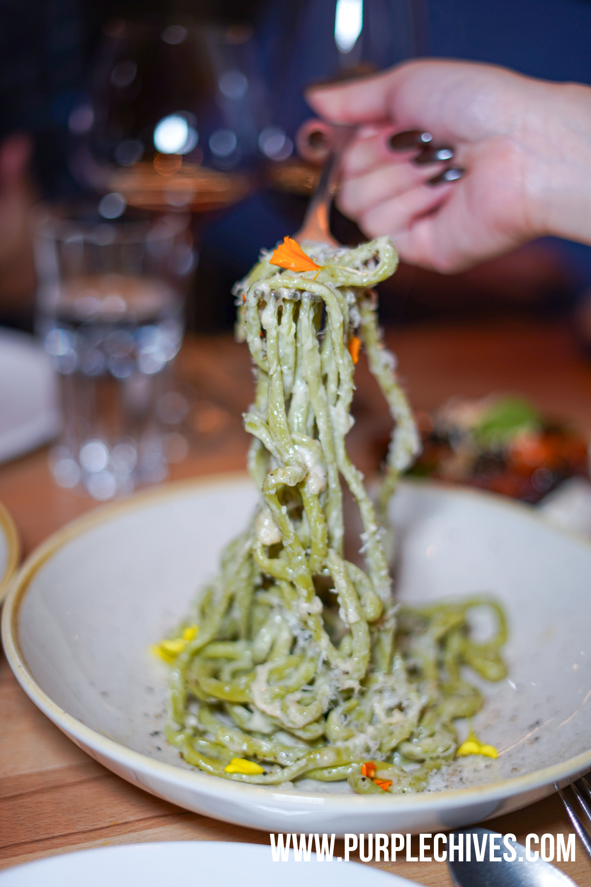 Ombre Tofino must try new restaurant in Tofino Bucatini with cacio e pepe nasturtium, pecorino romano and black pepper