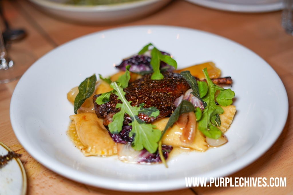 Ombre Tofino must try new restaurant in Tofino braised duck leg with butternut squash agnolotti