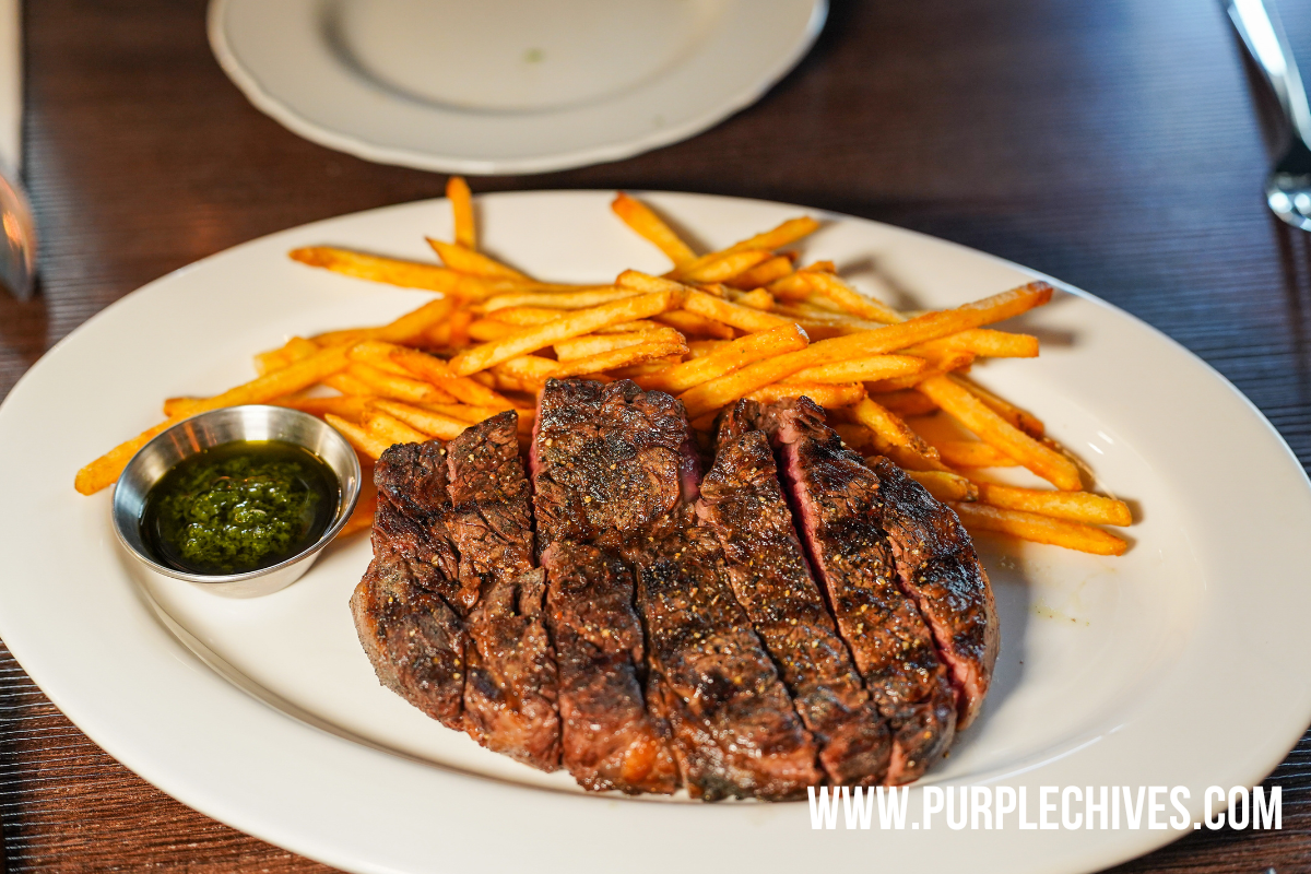 Handson Steak and Frites - New Restaurant for Steak Frites in Vancouver New steak restaurant in vancouver affordable steak restaurant on denman street handson steak and frites 10 oz feature ribeye with frites and salsa verde