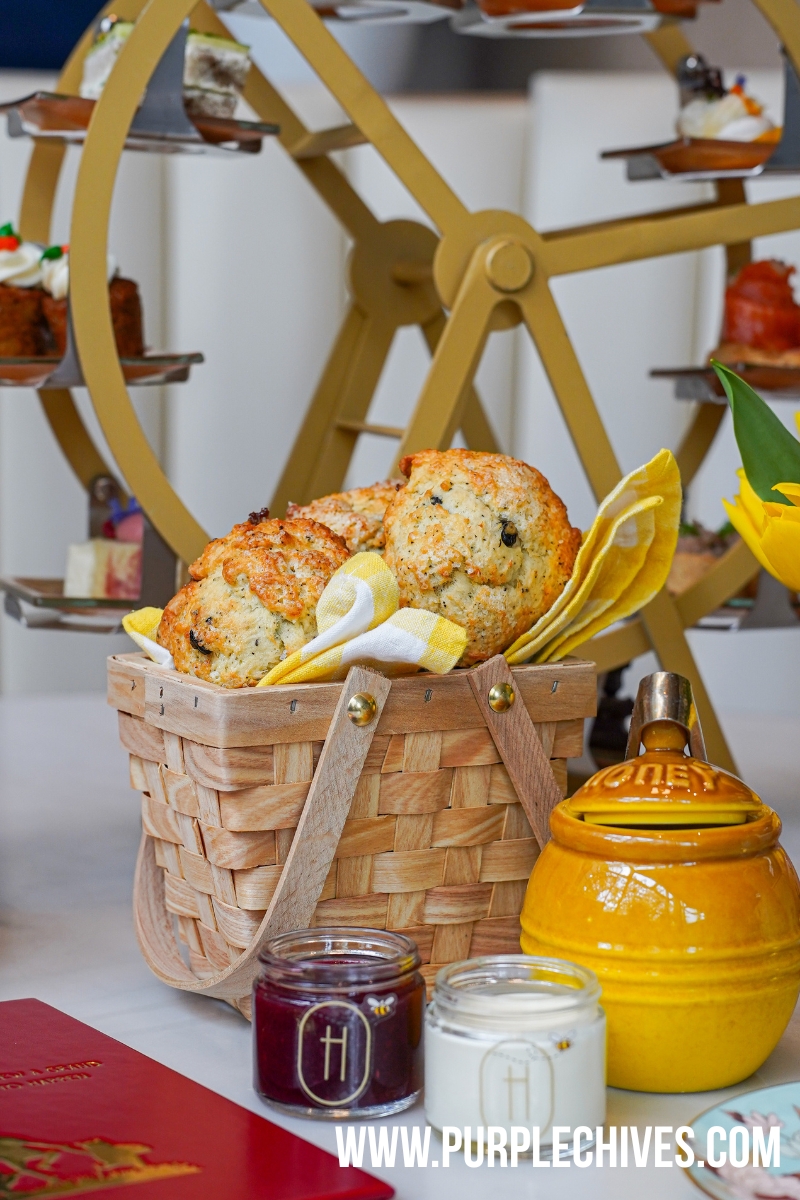 Eeyore blueberry earl grey scones clotted cream afternoon tea Vancouver Westin Bayshore