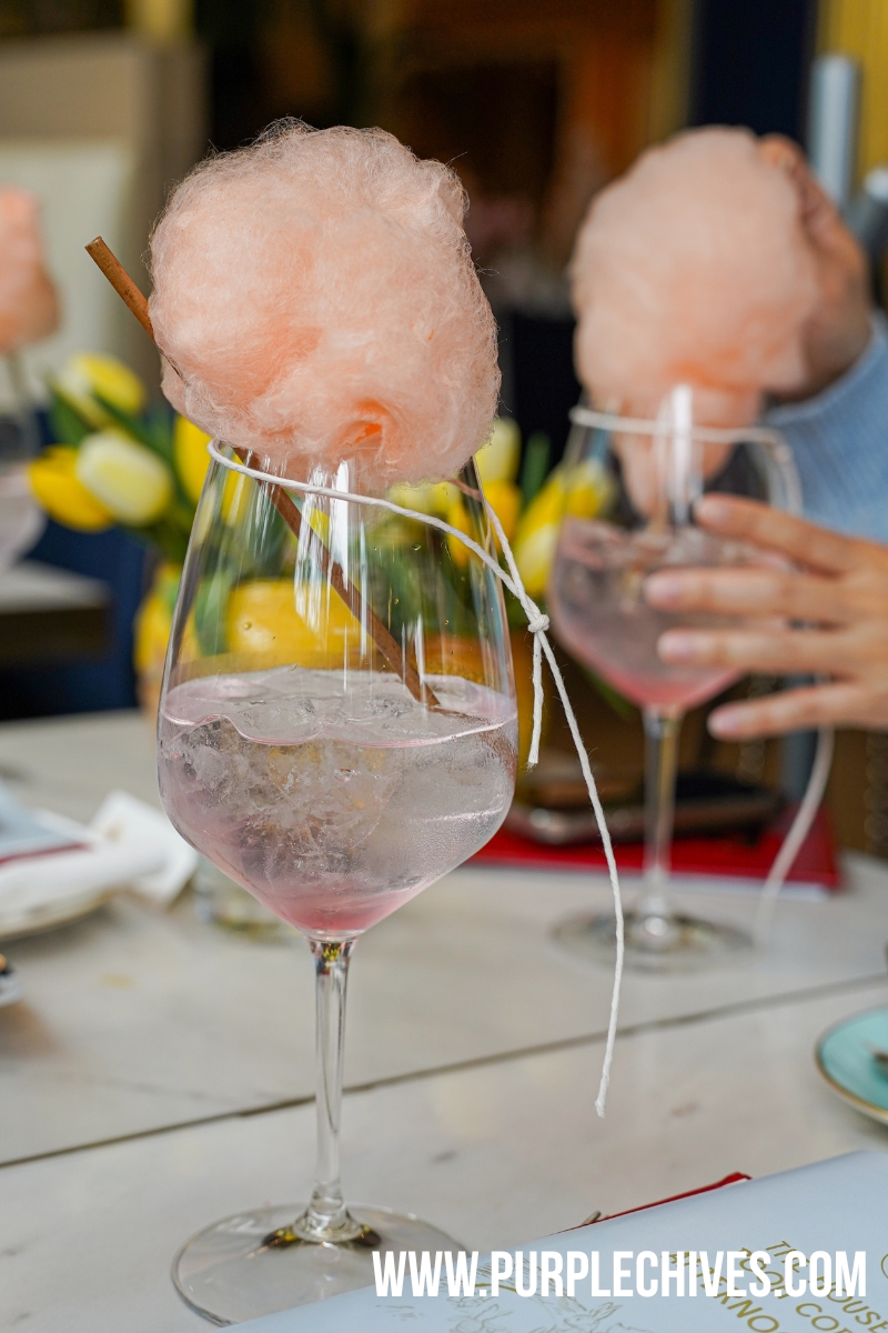 Chasing Heffalumps cocktail at winnie the pooh afternoon tea Vancouver Westin Bayshore